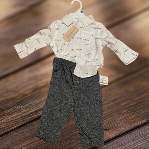 First Impressions Baby Boy XOXO Button up Valentines Day Matching Set NWT